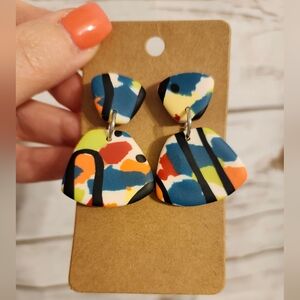 Multi-Color Geometric Earrings Handmade